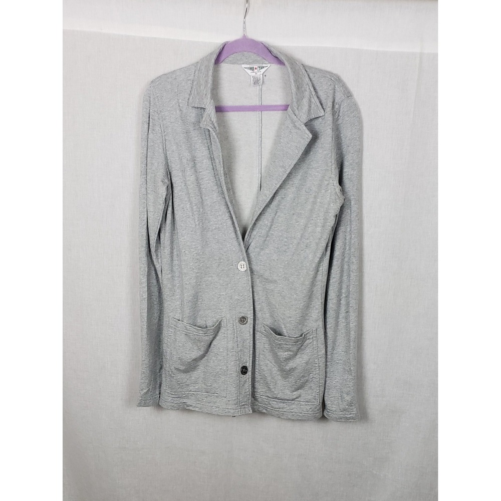 Hard Tail Forever Womens Gray Knit Blazer M Supima Cotton Modal Casual Cozy USA
